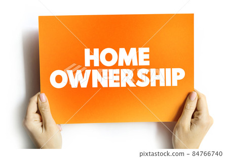 Home ownership text quote on card, concept background 84766740