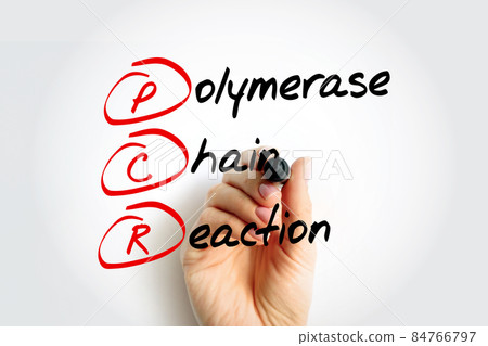 PCR - Polymerase Chain Reaction acronym with marker, medical concept background PCR - Polymerase Chain Reaction acronym with marker, medical concept background 84766797