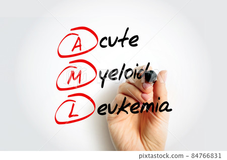 AML - Acute Myeloid Leukemia acronym with marker, medical concept background 84766831