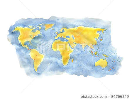 Watercolor world map 84766849