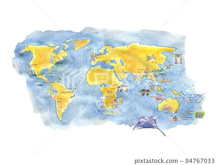 Watercolor world map 84767033