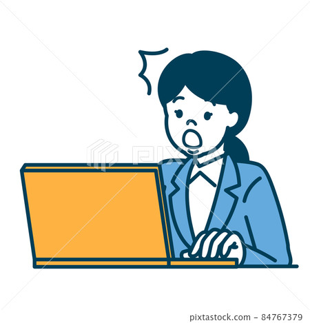 Surprised Computer User Icon Personal computer surprised female suit - Stock Illustration [84767379 ...