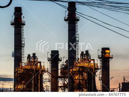 power plant in a beautiful evening. 84767775