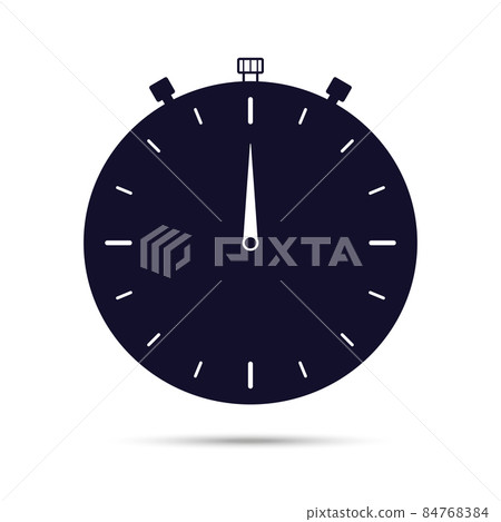 Stopwatch icon. Dark color isolated on white background. Flat style. Vector 84768384