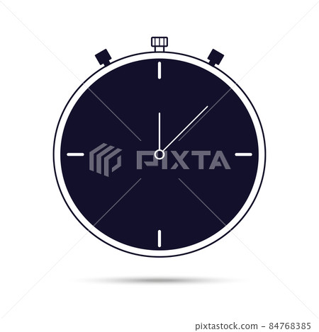Stopwatch icon. Dark color isolated on white background. Flat style. Vector Stopwatch icon. Dark color isolated on white background. Flat style. Vector 84768385
