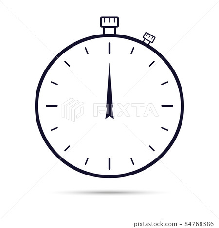 Stopwatch icon. Dark color isolated on white background. Flat style. Vector 84768386