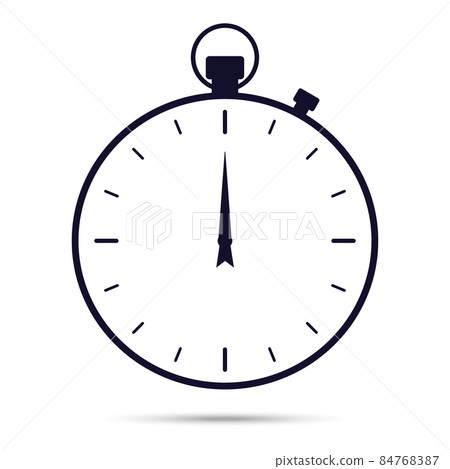 Stopwatch icon. Dark color isolated on white background. Flat style. Vector 84768387