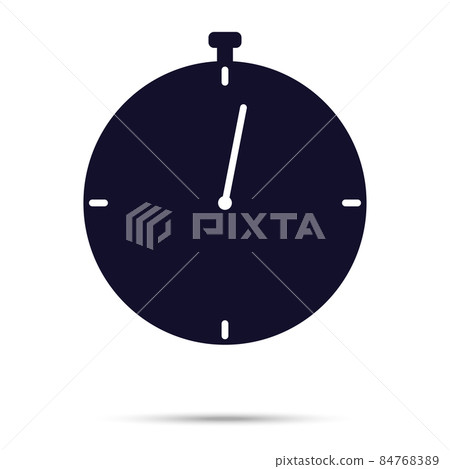 Stopwatch icon. Dark color isolated on white background. Flat style. Vector 84768389