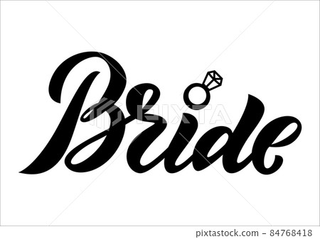 Word Bride. Wedding concept. Hand calligraphy lettering style. Black color Word Bride. Wedding concept. Hand calligraphy lettering style. Black color 84768418