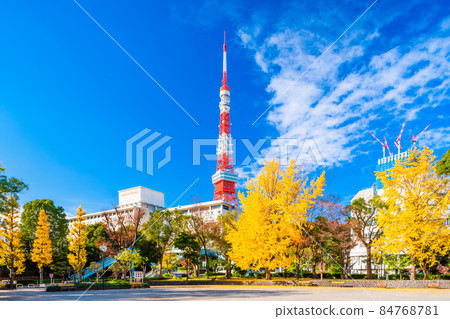 Tokyo Autumn Shiba Park and Tokyo Tower (No. 4 Square) 84768781