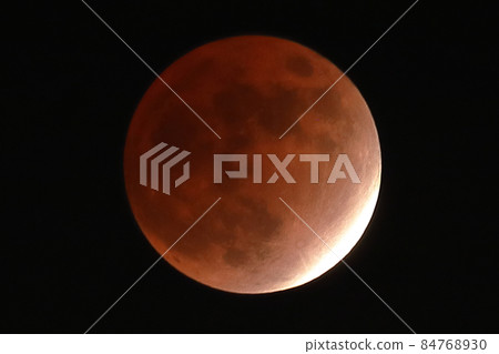 November 19, 2021 Partial lunar eclipse progress of almost total lunar eclipse seen in Japan 84768930