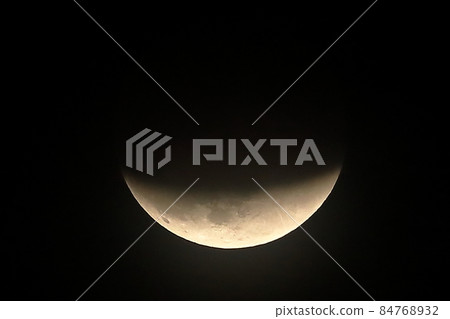 November 19, 2021 Partial lunar eclipse progress of almost total lunar eclipse seen in Japan 84768932