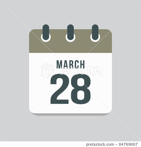 Icon day date 28 March, template calendar page Icon day date 28 March, template calendar page 84769007