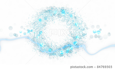 CG particles background of light balls and lines with a copy space in the center CG particles background of light balls and lines with a copy space in the center 84769303