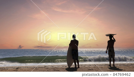 surfers wainting for the wave in Cocoa Beach 84769462