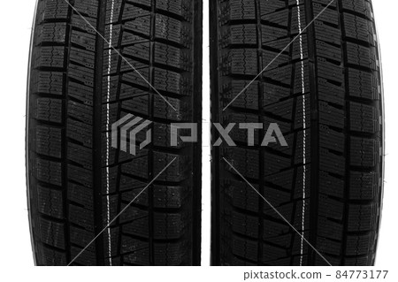 winter tire tread close up on white background winter tire tread close up on white background 84773177