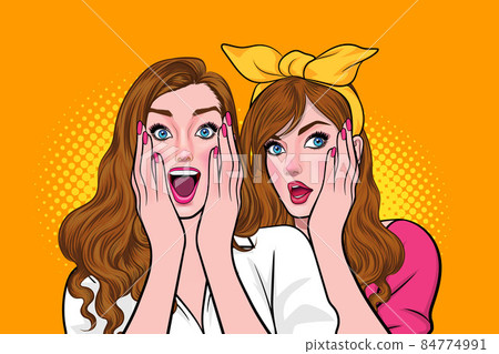 Woman whispering gossip or secret to her friend Woman whispering gossip or secret to her friend 84774991