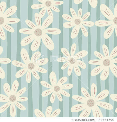 Random ditsy flowers seamless pattern on stripe... - Stock Illustration ...