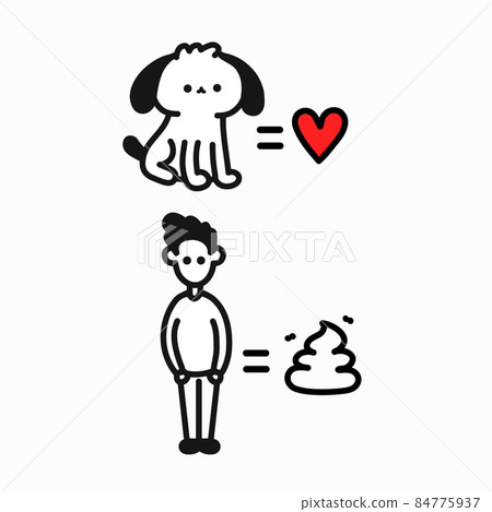 Dog is love,human is shit comic print. Vector hand drawn cartoon character illustration. Isolated on white background. Love cats,hate humans comic print for card,t-shirt,poster concept Dog is love,human is shit comic print. Vector hand drawn cartoon character illustration. Isolated on white background. Love cats,hate humans comic print for card,t-shirt,poster concept 84775937