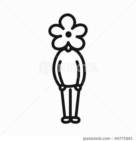 Man person with flower head. Vector doodle cartoon character illustration design. Isolated on white background. Flower man logo icon print for poster, t-shirt concept Man person with flower head. Vector doodle cartoon character illustration design. Isolated on white background. Flower man logo icon print for poster, t-shirt concept 84775981