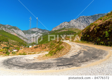 Panoramic country road in the mountains of southern Turkey. Panoramic country road in the mountains of southern Turkey. 84776372