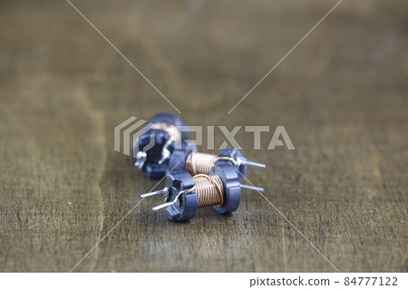 Electronic components:  ferrite inductor coil.  84777122