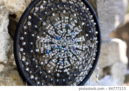 Handmade dream catcher with feathers threads and beads rope hanging Handmade dream catcher with feathers threads and beads rope hanging 84777215