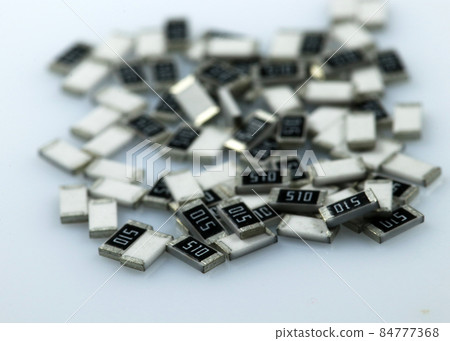 SMD resistors isolated on white background. 84777368