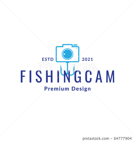 fishing hook with camera logo symbol icon vector graphic design illustration idea creative 84777904