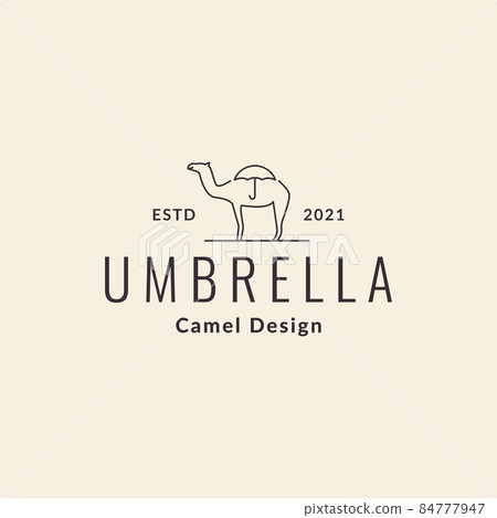 umbrella with camel vintage logo symbol icon vector graphic design illustration idea creative 84777947