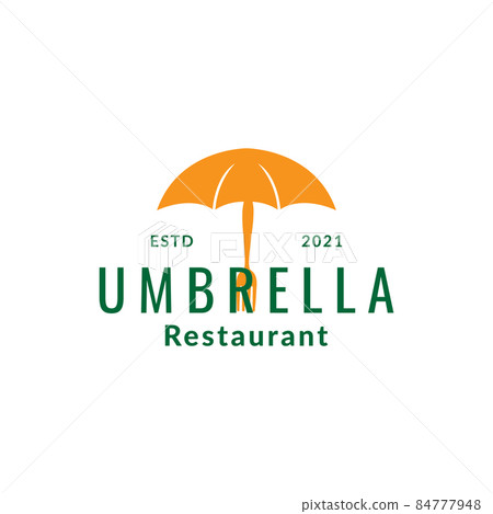 umbrella with fork vintage logo symbol icon vector graphic design illustration idea creative 84777948