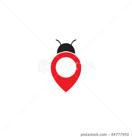 pin map location with lady bug insect logo symbol icon vector graphic design illustration idea creative pin map location with lady bug insect logo symbol icon vector graphic design illustration idea creative 84777950