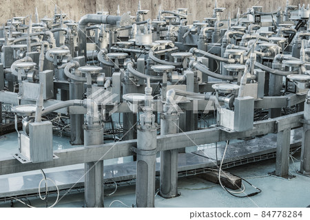 Equipment for water and lanterns inside of the fountain. Equipment for water and lanterns inside of the fountain. 84778284