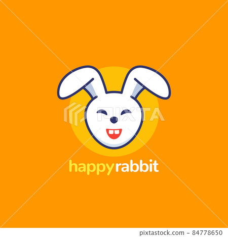 Happy rabbit logo, vector icon Happy rabbit logo, vector icon 84778650