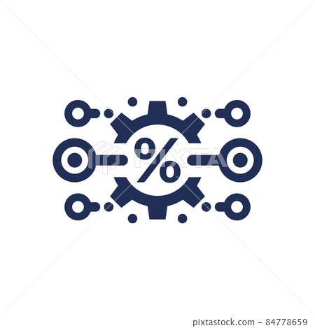 refinancing, interest rate cut icon on white - Stock Illustration ...