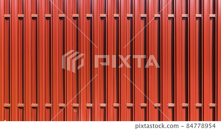 New red metal fence on a sunny day, front view New red metal fence on a sunny day, front view 84778954