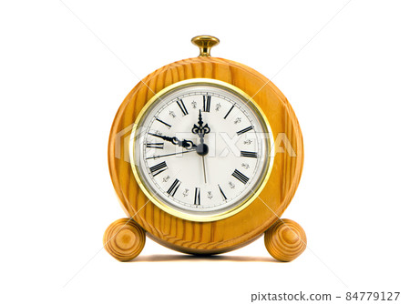 isolated on white wooden clock isolated on white wooden clock 84779127