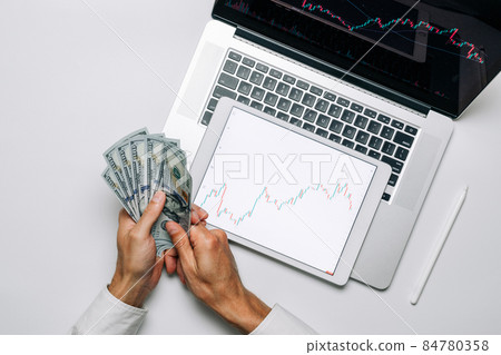 Internet banking. Investment business technology app on digital screen. Finance application for sell, buy and analysis profit dividend statistics. Growth statistics background. Internet banking. Investment business technology app on digital screen. Finance application for sell, buy and analysis profit dividend statistics. Growth statistics background. 84780358