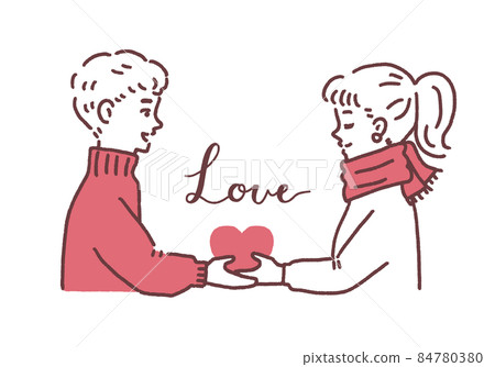 情人節愛心送禮女插畫 84780380