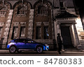 A man who can be seen in the XV parked in front of the former Karatsu Bank at night in Saga Prefecture 84780383