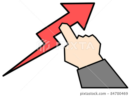 Illustration explaining by pointing at the rising arrow 84780469