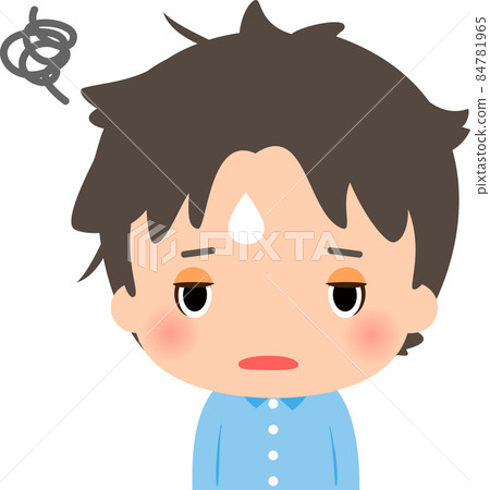 一個穿著睡衣的男人在頭髮上打盹 84781965