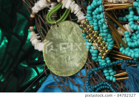 Mermaid Fashion With Jewelry and Fishing Net Close up 84782327