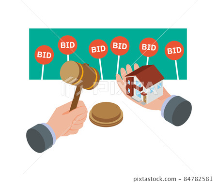 Image illustration of a house to be auctioned Image illustration of a house to be auctioned 84782581