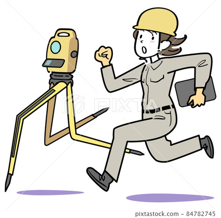 Female Surveying-Running Surveyor 84782745