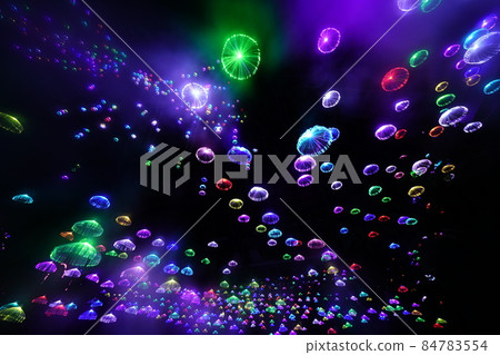 Winter illumination with the image of a jellyfish Winter illumination with the image of a jellyfish 84783554