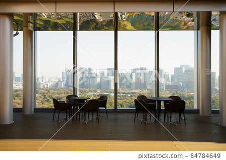 Relaxing work while looking at the skyscrapers 1 84784649