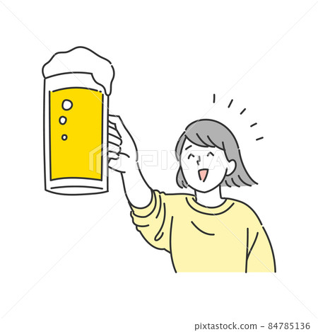 婦女多士的例證用啤酒 84785136