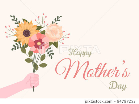 Happy Mother Day with Beautiful Blossom Flowers... - Stock Illustration ...