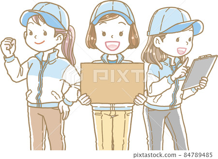 女工插圖，3 件套 84789485